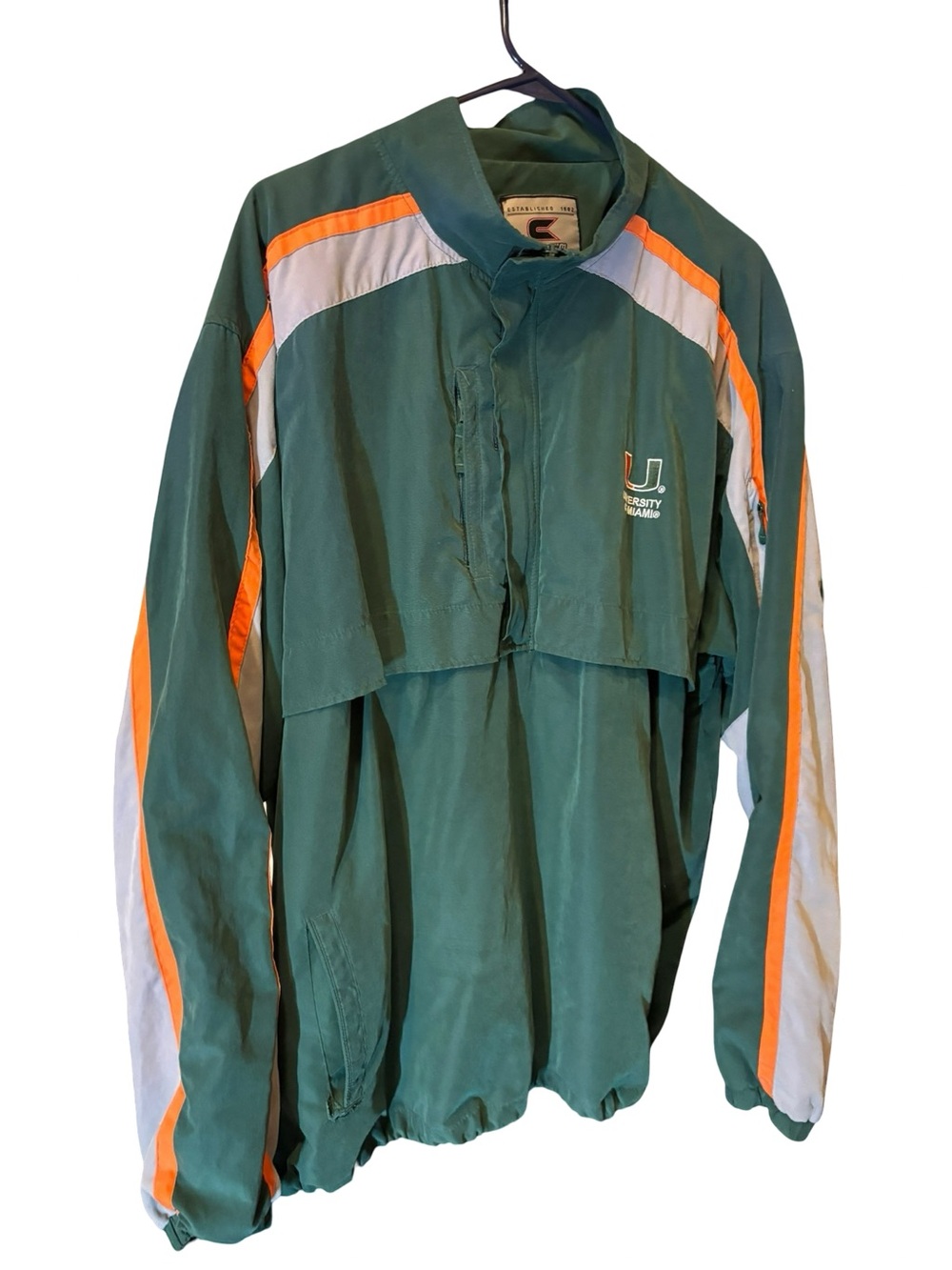 University of Miami Green & Orange Windbreaker Jacket